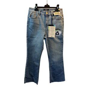 D. Jeans Womens  Zip And Button Closure High Waist Flare Crop Denim SIZE 6